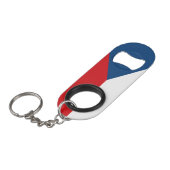 Vlag van Tsjechië Sleutelhanger Flessenopener (Voorkant Gekanteld)