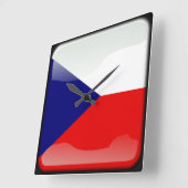Vlag van Tsjechië Vierkante Klok (Hoek)