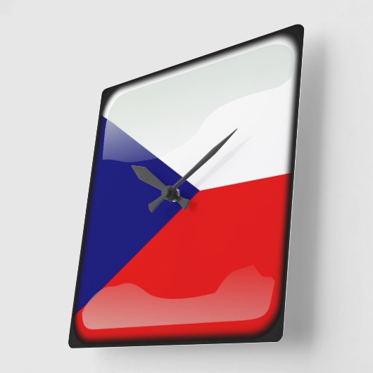 Vlag van Tsjechië Vierkante Klok (Hoek)