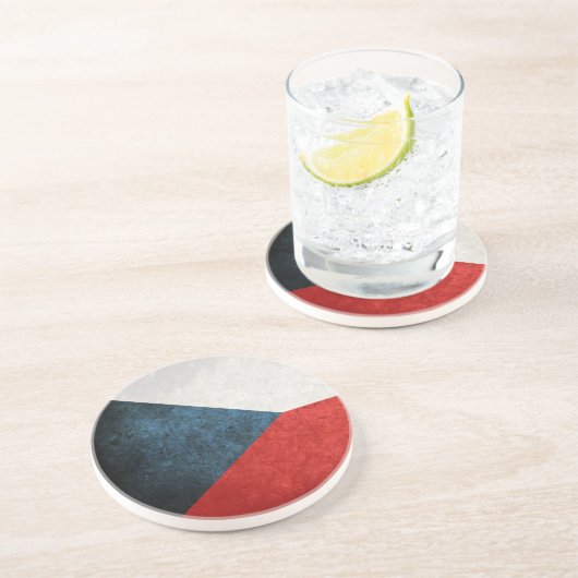 Vlag van Tsjechië Zandsteen Onderzetter (Zijkant)