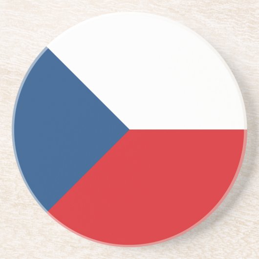 Vlag van Tsjechië Zandsteen Onderzetter (Voorkant)