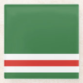 Vlag van Tsjetsjenië Glazen Onderzetter (Voorkant)