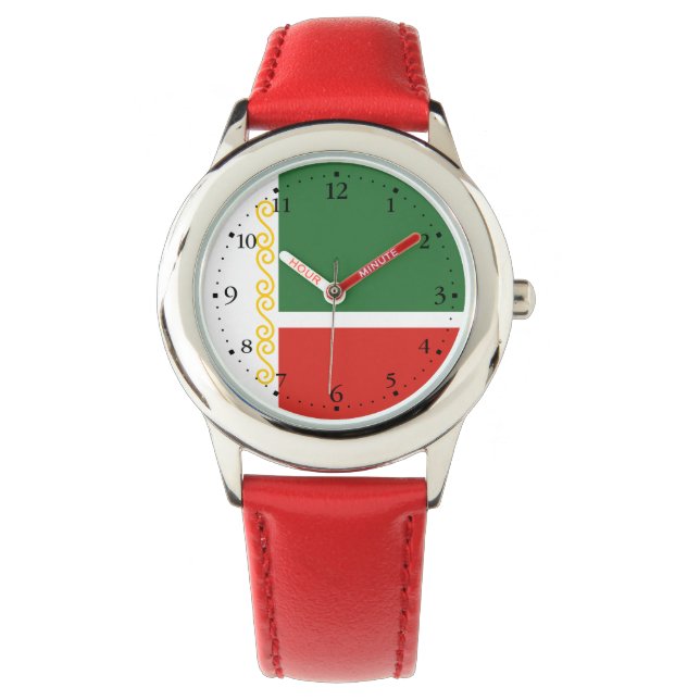 Vlag van Tsjetsjenië Horloge (Voorkant)