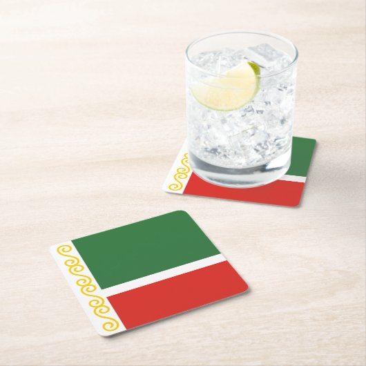 Vlag van Tsjetsjenië Kartonnen Onderzetters (Insitu)