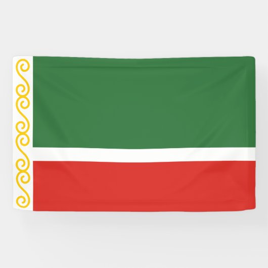 Vlag van Tsjetsjenië Spandoek (Horizontaal)
