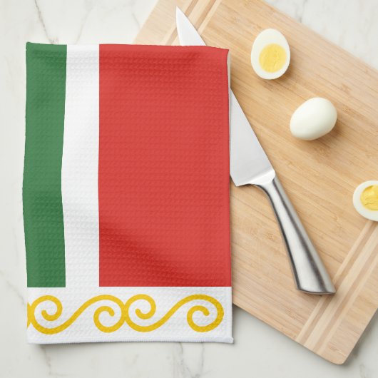 Vlag van Tsjetsjenië Theedoek (Quarter Fold)