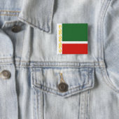 Vlag van Tsjetsjenië Vierkante Button 5,1 Cm (In situ)