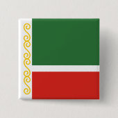 Vlag van Tsjetsjenië Vierkante Button 5,1 Cm (Voorkant)