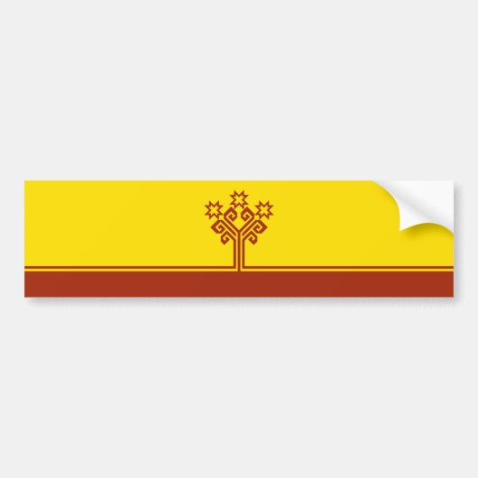Vlag van Tsjoevasjië Bumpersticker (Voorkant)
