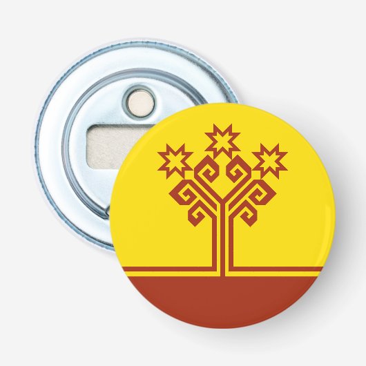 Vlag van Tsjoevasjië Button Flesopener (Voorkant)