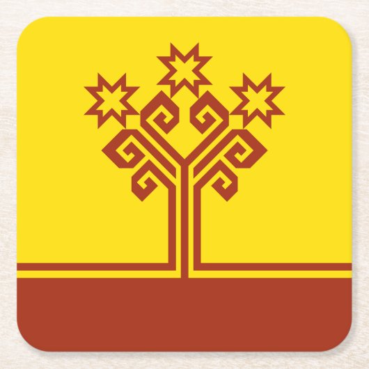 Vlag van Tsjoevasjië Kartonnen Onderzetters (Voorkant)