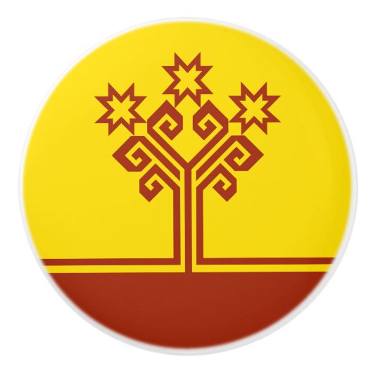 Vlag van Tsjoevasjië Keramische Knop (Voorkant)
