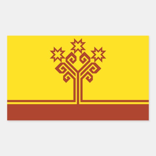 Vlag van Tsjoevasjië Rechthoekige Sticker (Voorkant)