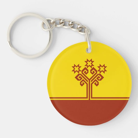 Vlag van Tsjoevasjië Sleutelhanger (Voorkant)