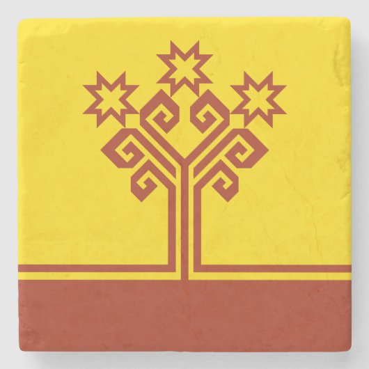 Vlag van Tsjoevasjië Stenen Onderzetter (Voorkant)