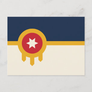 Vlag van Tulsa city, Oklahoma State Briefkaart