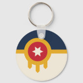 Vlag van Tulsa city, Oklahoma State Sleutelhanger (Voorkant)