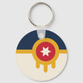 Vlag van Tulsa city, Oklahoma State Sleutelhanger (Achterkant)