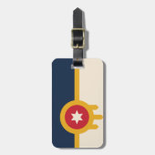 Vlag van Tulsa, Oklahoma Bagagelabel (Voorkant verticaal)