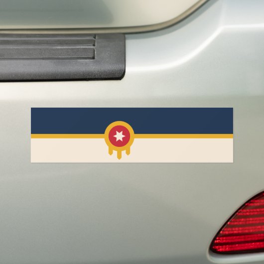 Vlag van Tulsa (Oklahoma) Bumpersticker (Op auto)