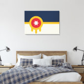 Vlag van Tulsa (Oklahoma) Canvas Afdruk (Insitu (Slaapkamer))
