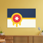 Vlag van Tulsa (Oklahoma) Canvas Afdruk (Insitu (Woonkamer))