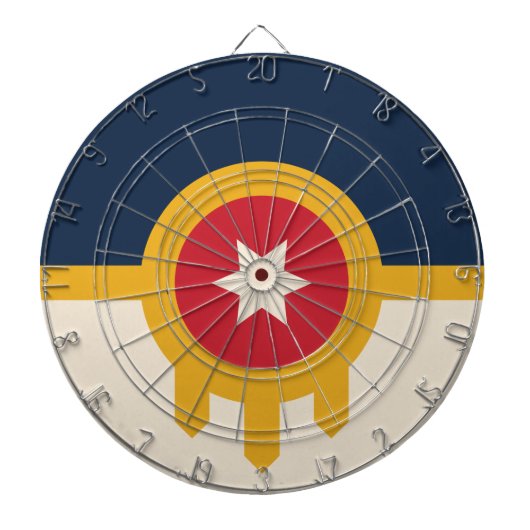 Vlag van Tulsa (Oklahoma) Dartbord (Voorkant)