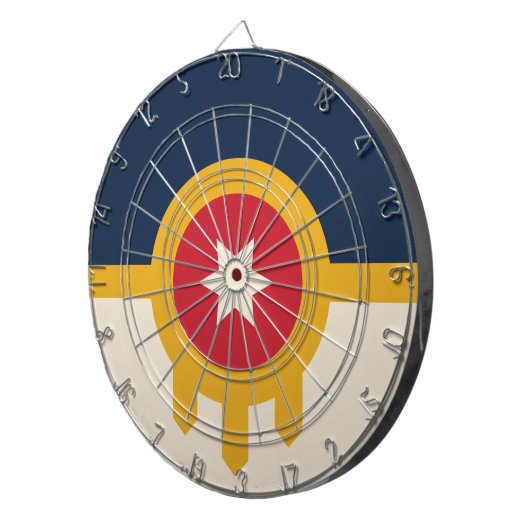 Vlag van Tulsa (Oklahoma) Dartbord (Voorkant Rechts)