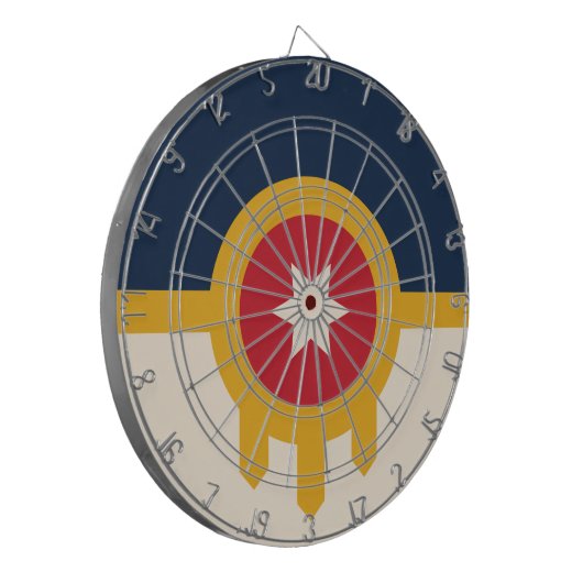 Vlag van Tulsa (Oklahoma) Dartbord (Voorkant Links)