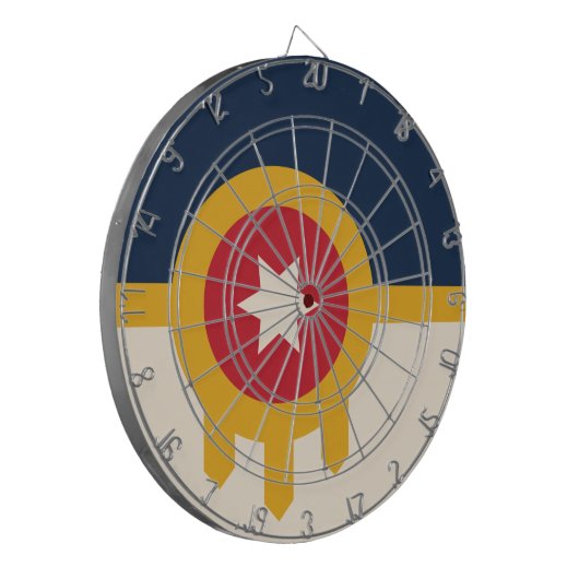 Vlag van Tulsa, Oklahoma Dartbord (Voorkant Links)