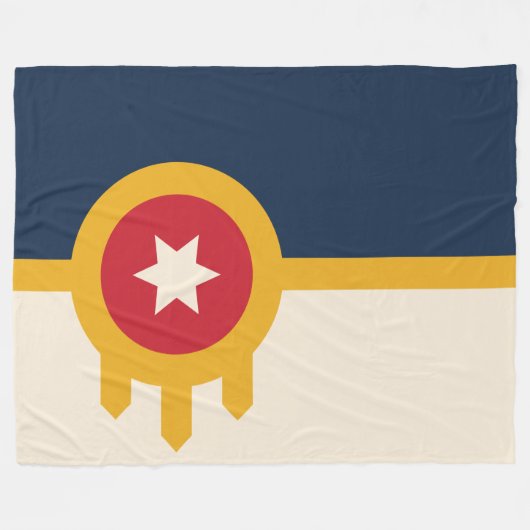 Vlag van Tulsa (Oklahoma) Fleece Deken (Voorkant (Horizontaal))