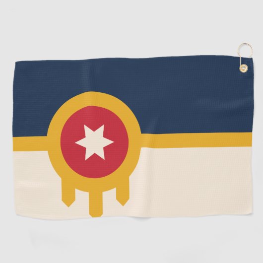 Vlag van Tulsa, Oklahoma Golfhanddoek (Horizontaal)