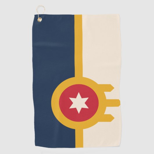 Vlag van Tulsa, Oklahoma Golfhanddoek (Voorkant)