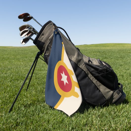 Vlag van Tulsa, Oklahoma Golfhanddoek (Groen)