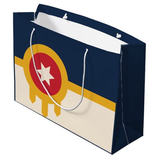 Vlag van Tulsa, Oklahoma Groot Cadeauzakje (Achterkant Gekanteld)