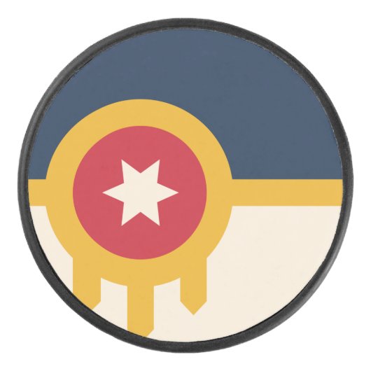 Vlag van Tulsa, Oklahoma Hockey Puck (Voorkant)