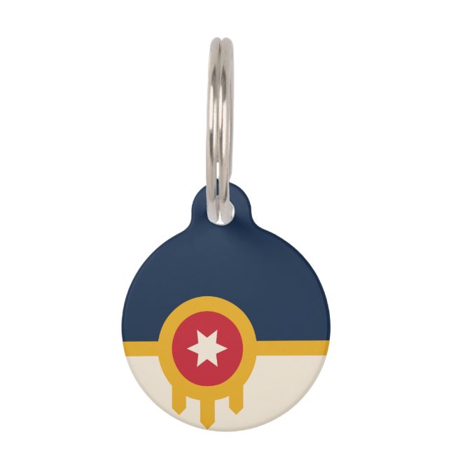 Vlag van Tulsa, Oklahoma Huisdierpenning (Voorkant)