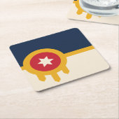 Vlag van Tulsa, Oklahoma Kartonnen Onderzetters (Schuin)