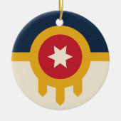 Vlag van Tulsa, Oklahoma Keramisch Ornament (Voorkant)