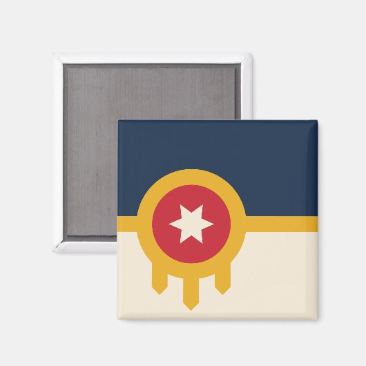 Vlag van Tulsa (Oklahoma) Magneet (Voorkant / Achterkant)