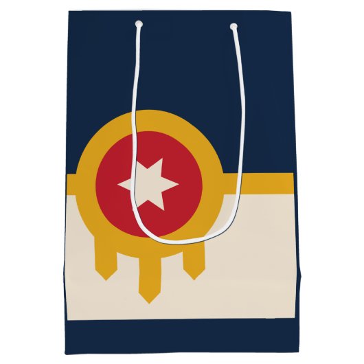 Vlag van Tulsa, Oklahoma Medium Cadeauzakje (Achterkant)