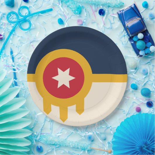 Vlag van Tulsa, Oklahoma Papieren Bordje (Feest)