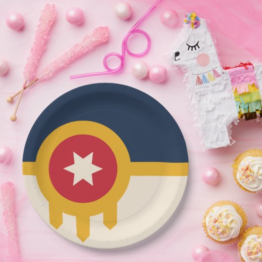 Vlag van Tulsa, Oklahoma Papieren Bordje (Feest)