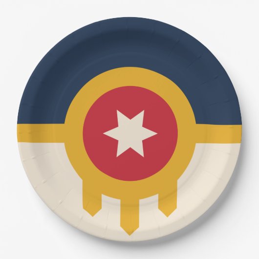 Vlag van Tulsa (Oklahoma) Papieren Bordje (Voorkant)