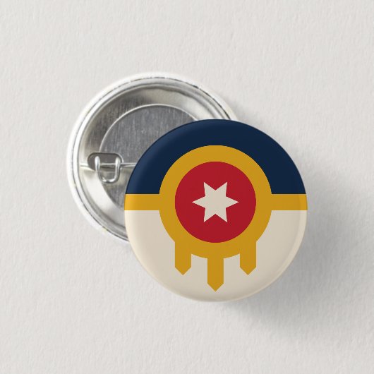Vlag van Tulsa, Oklahoma Ronde Button 3,2 Cm (Voorkant /achterkant)