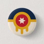 Vlag van Tulsa, Oklahoma Ronde Button 3,2 Cm (Voorkant)