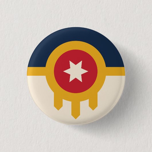 Vlag van Tulsa, Oklahoma Ronde Button 3,2 Cm (Voorkant)