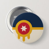 Vlag van Tulsa (Oklahoma) Ronde Button 7,6 Cm (Voorkant /achterkant)