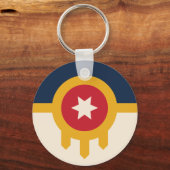 Vlag van Tulsa, Oklahoma Sleutelhanger (Voorkant)