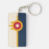 Vlag van Tulsa, Oklahoma Sleutelhanger (achterkant)